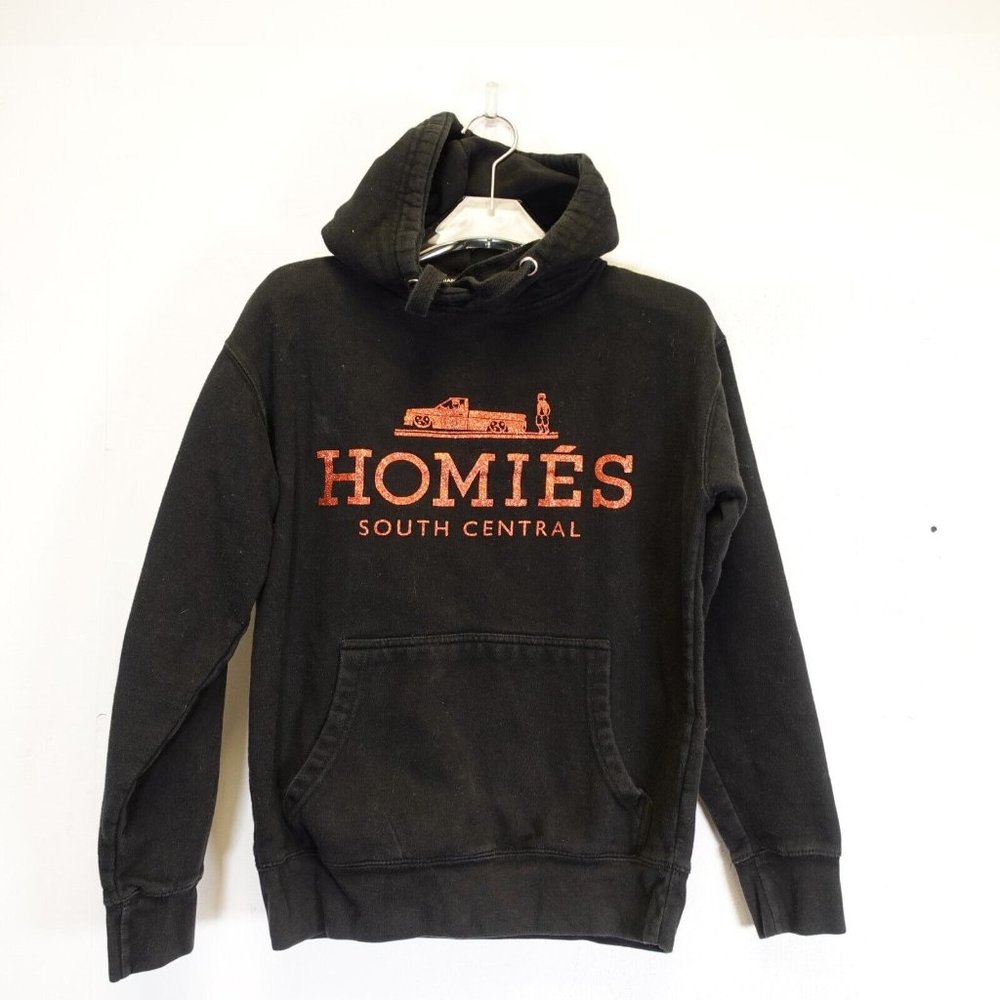 Womens Sweatshirt Small Black Hooded Pullover Brian Lichtenberg Homies Central